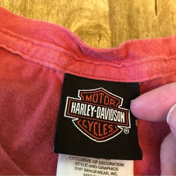 Harley Davidson Honolulu Hawaii Flaming Skull Pink Tshirt Womens Size Medium - Picture 4 of 10